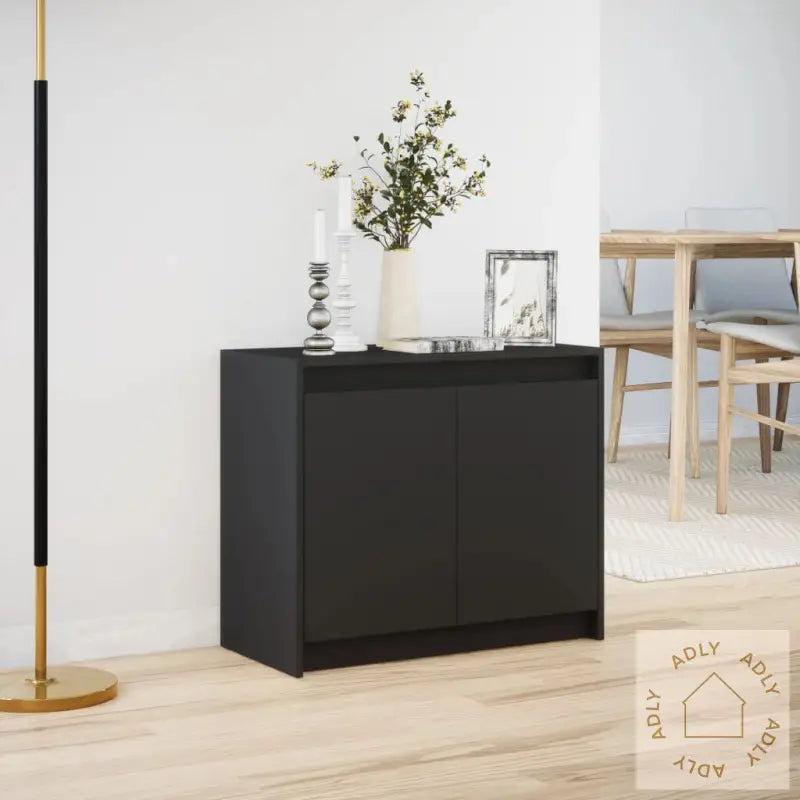 Skjenk Med Led Svart 72X34X61 Cm Konstruert Tre