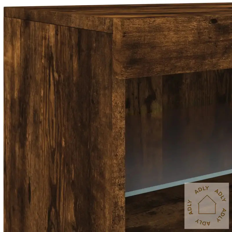 Skjenk Med Led-Lys Røkt Eik 142,5X37X67 Cm