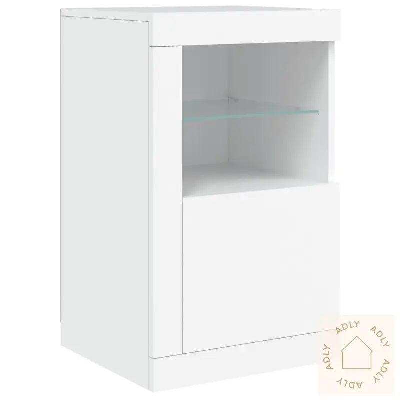 Skjenk Med Led-Lys Hvit 123X37X67 Cm