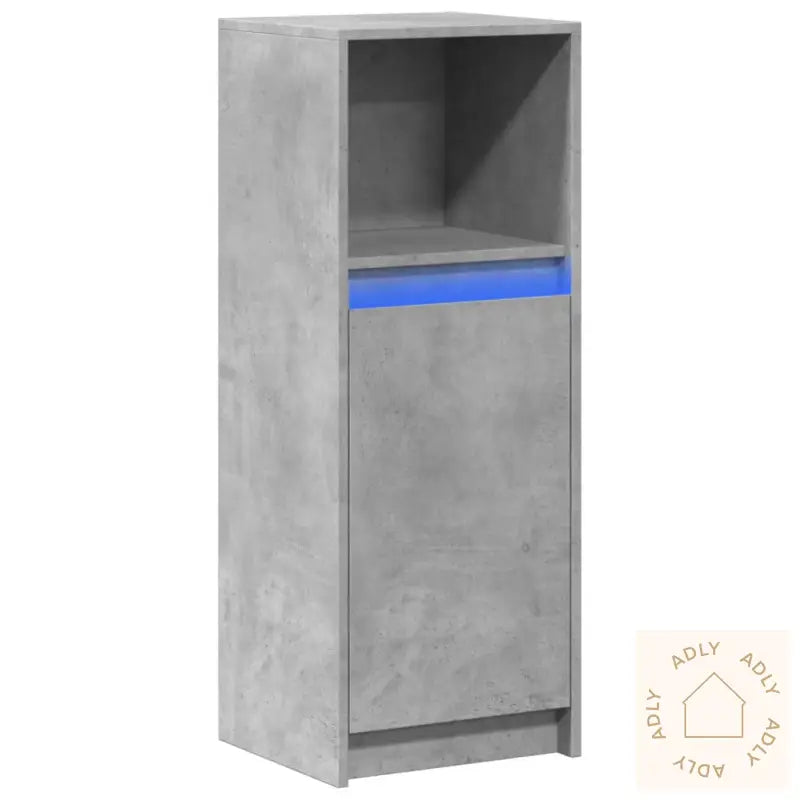 Skjenk Med Led Betonggrå 38X34X100 Cm Konstruert Tre