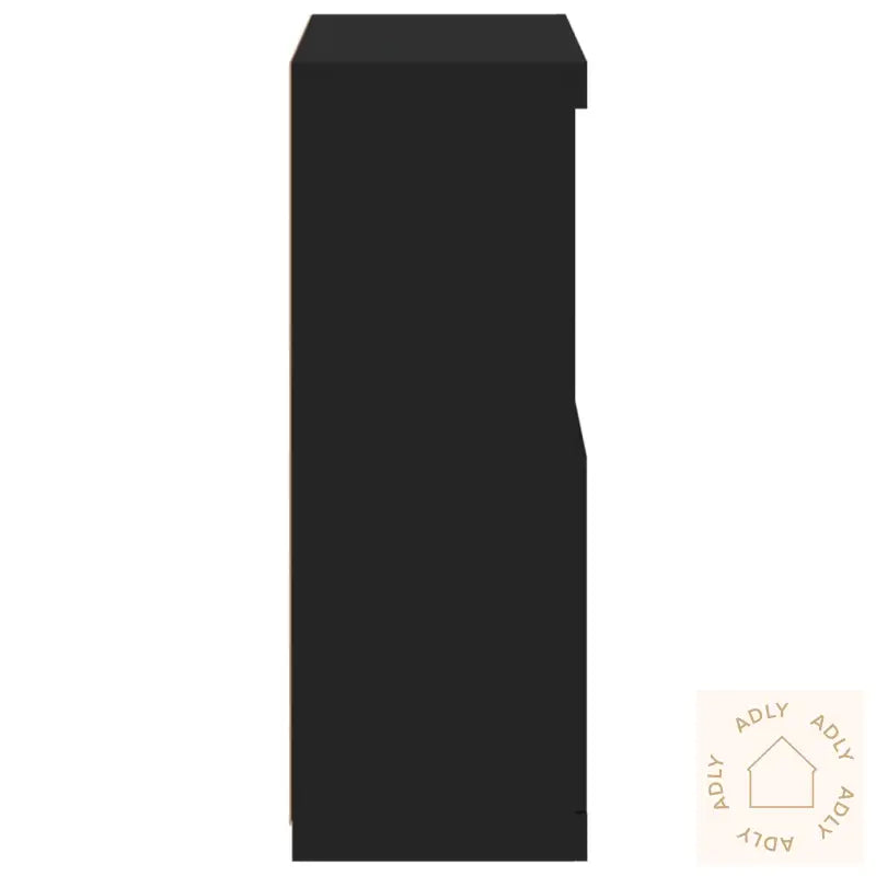 Skjenk Med Led-Lys Svart 60,5X37X100 Cm
