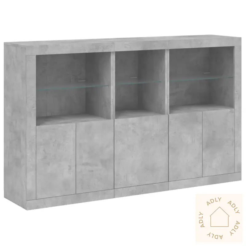 Skjenk Med Led-Lys Betonggrå 162X37X100 Cm