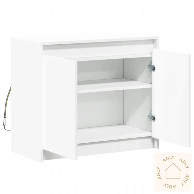 Skjenk Med Led Hvit 72X34X61 Cm Konstruert Tre