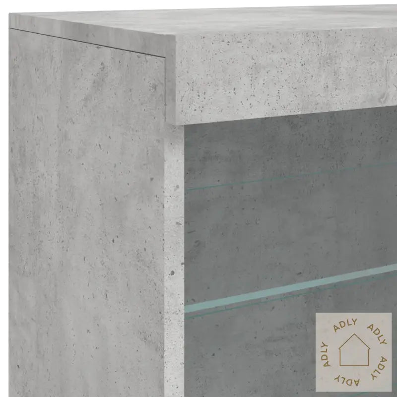 Skjenk Med Led-Lys Betonggrå 142,5X37X67 Cm