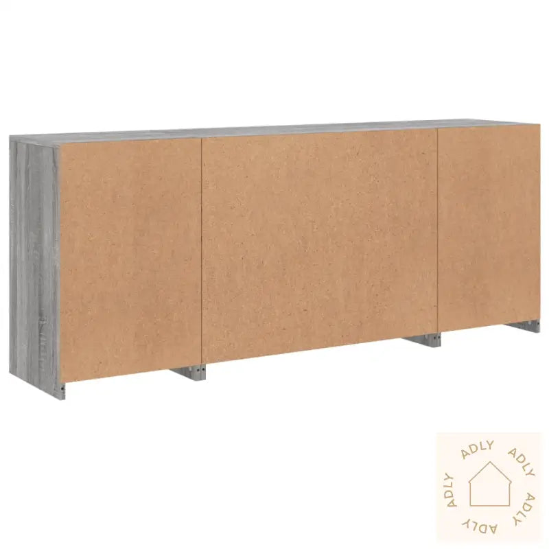 Skjenk Med Led-Lys Grå Sonoma 163X37X67 Cm