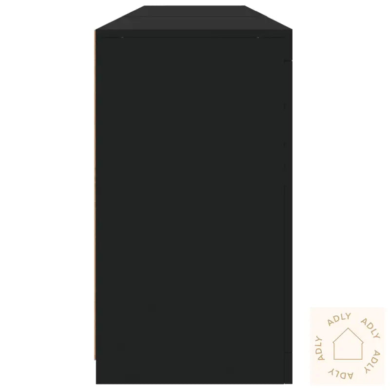 Skjenk Med Led-Lys Svart 162X37X67 Cm