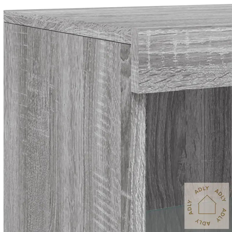 Skjenk Med Led-Lys Grå Sonoma 181,5X37X100 Cm