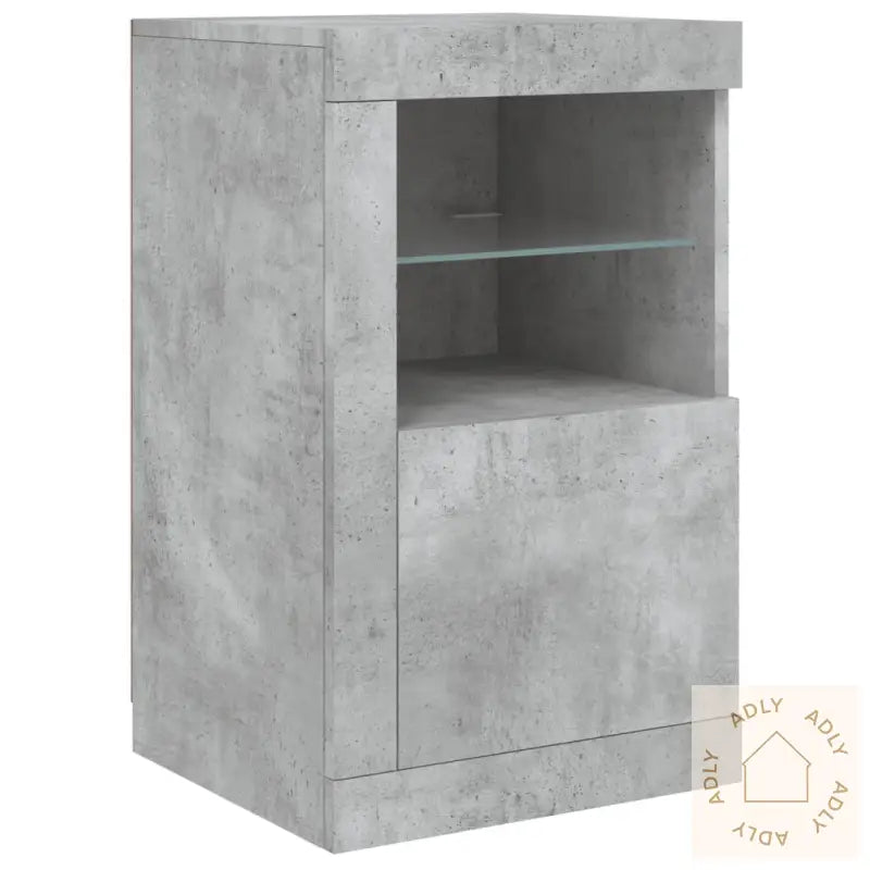 Skjenk Med Led-Lys Betonggrå 142,5X37X67 Cm