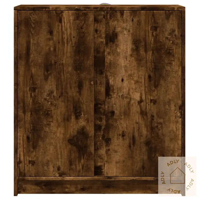 Skjenk Med Led Røkt Eik 77X34X85 Cm Konstruert Tre