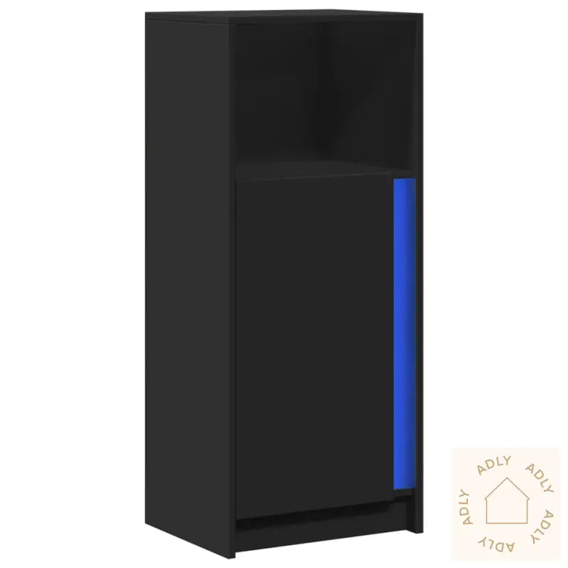 Skjenk Med Led Svart 42,5X34X100 Cm Konstruert Tre