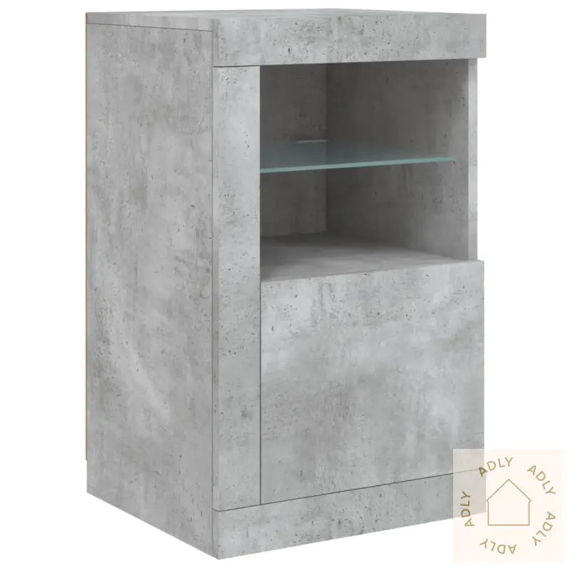 Skjenk Med Led-Lys Betonggrå 163X37X67 Cm