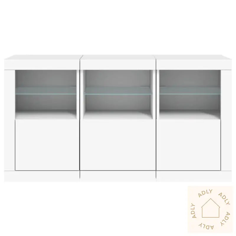 Skjenk Med Led-Lys Hvit 123X37X67 Cm