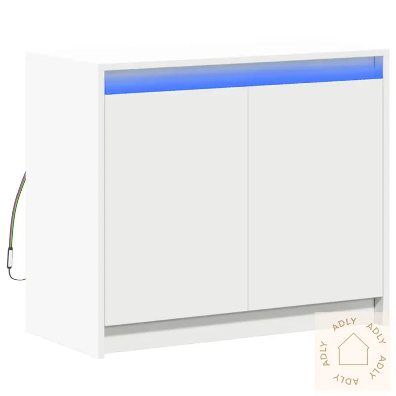 Skjenk Med Led Hvit 72X34X61 Cm Konstruert Tre