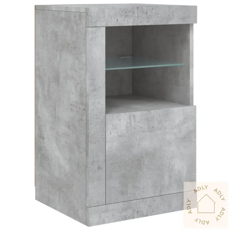 Skjenk Med Led-Lys Betonggrå 123X37X67 Cm