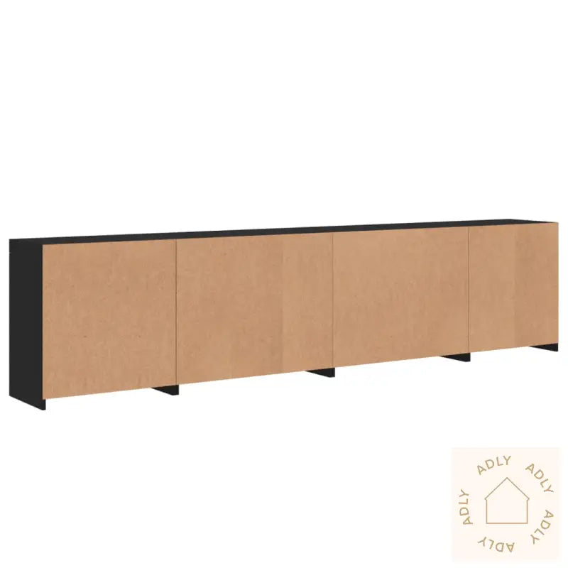 Skjenk Med Led-Lys Svart 283X37X67 Cm