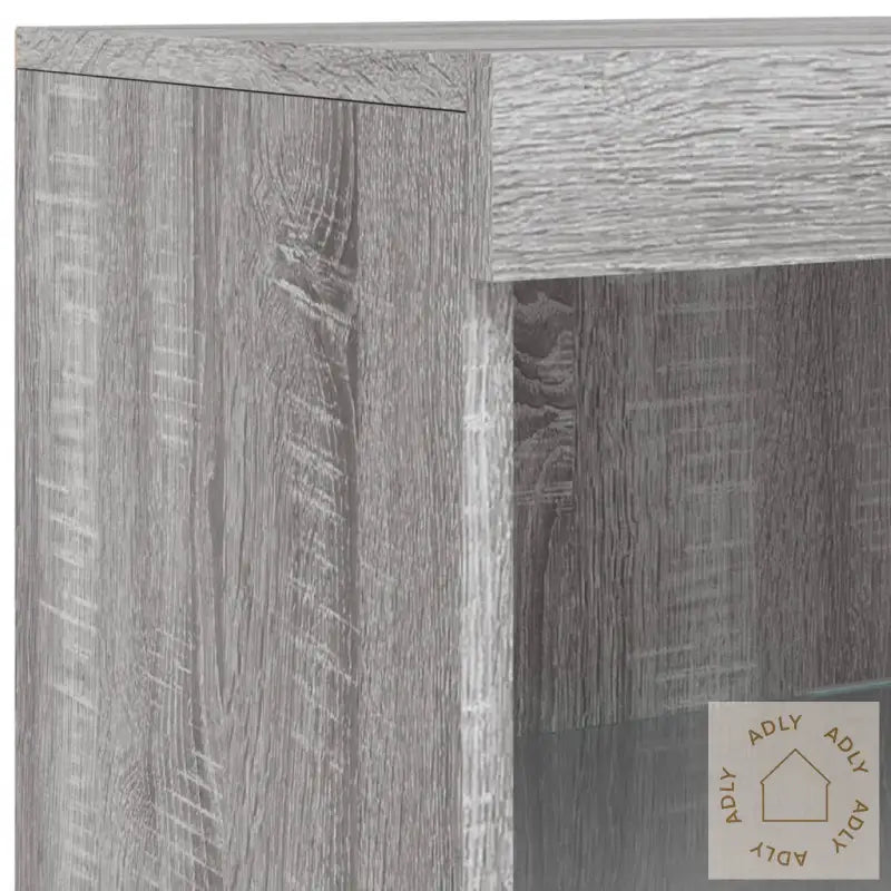 Skjenk Med Led-Lys Grå Sonoma 181,5X37X100 Cm