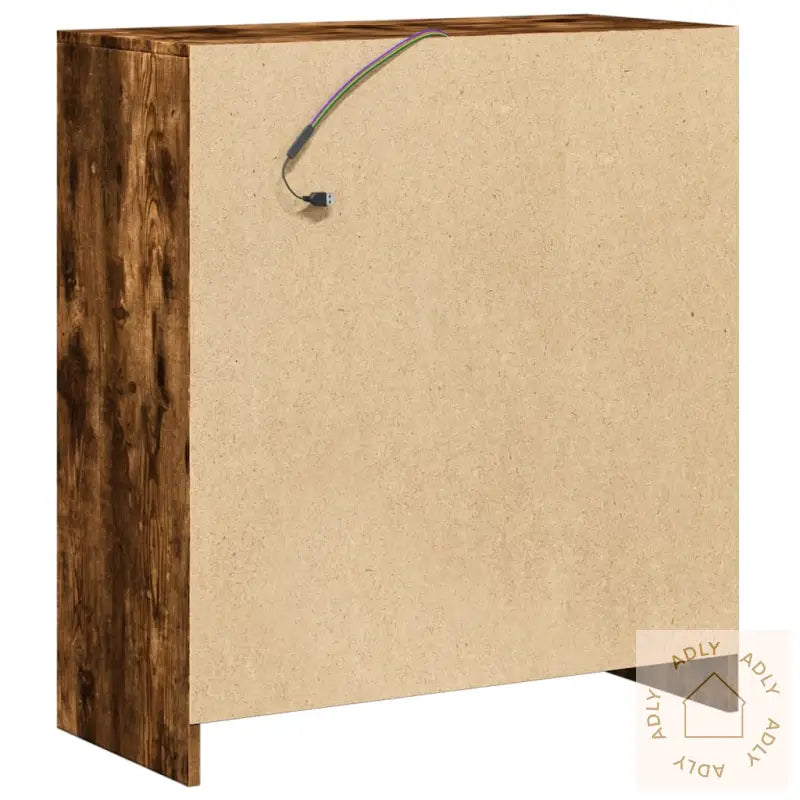 Skjenk Med Led Røkt Eik 77X34X85 Cm Konstruert Tre