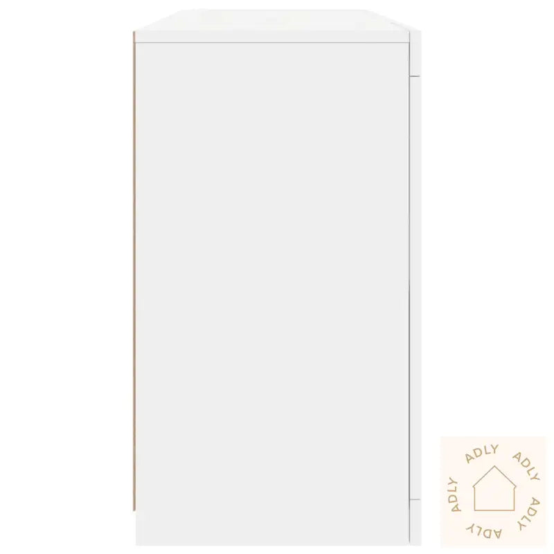 Skjenk Med Led-Lys Hvit 142,5X37X67 Cm