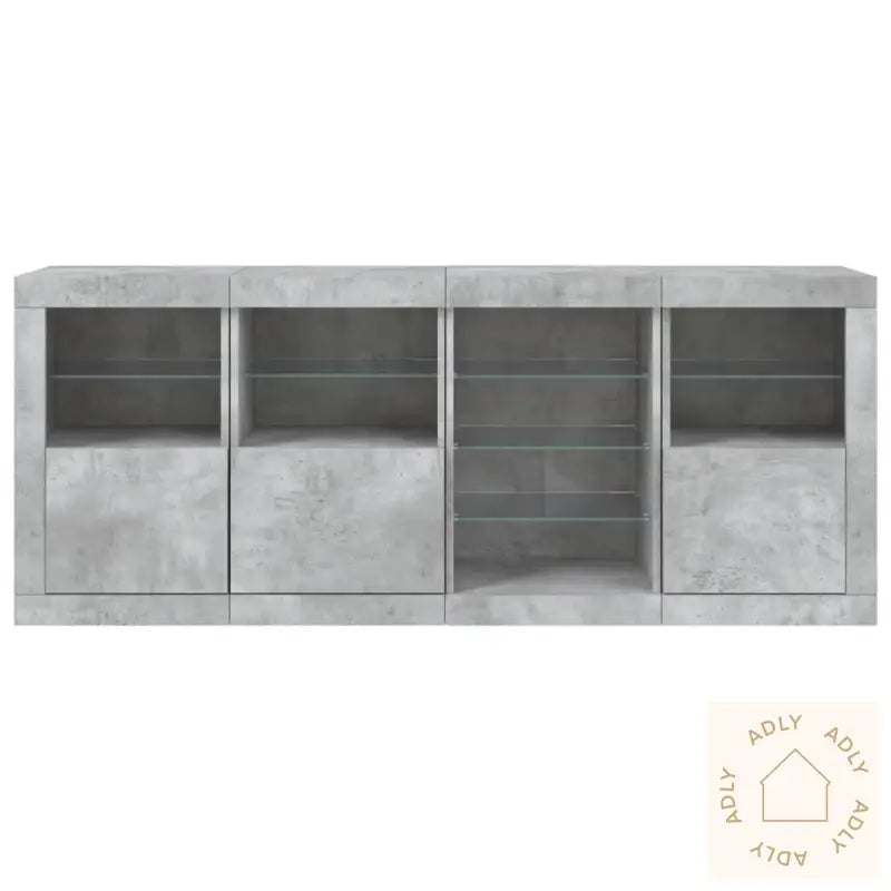 Skjenk Med Led-Lys Betonggrå 164X37X67 Cm