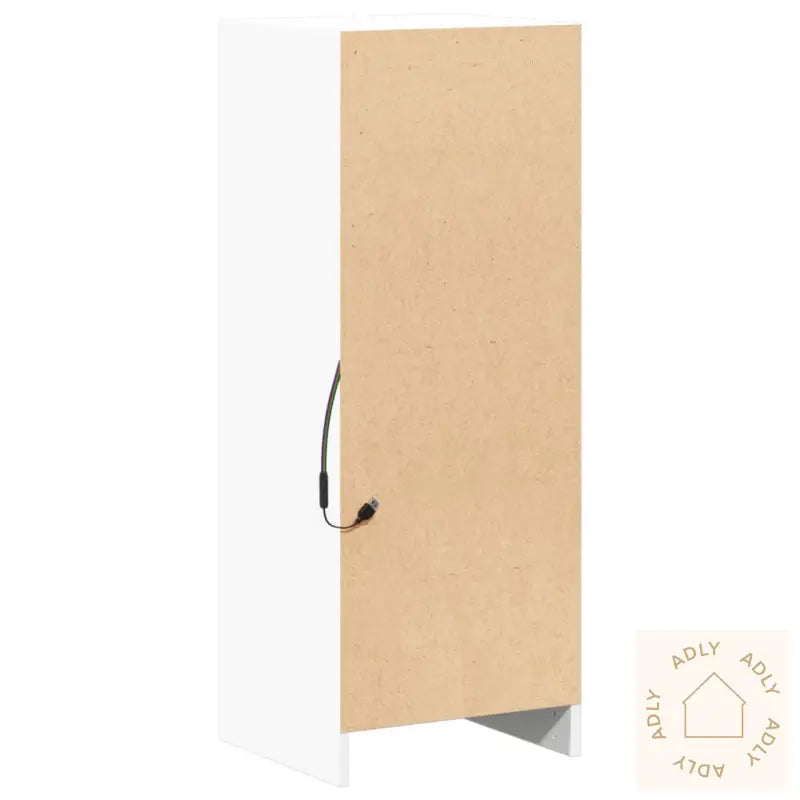 Skjenk Med Led Hvit 38X34X100 Cm Konstruert Tre