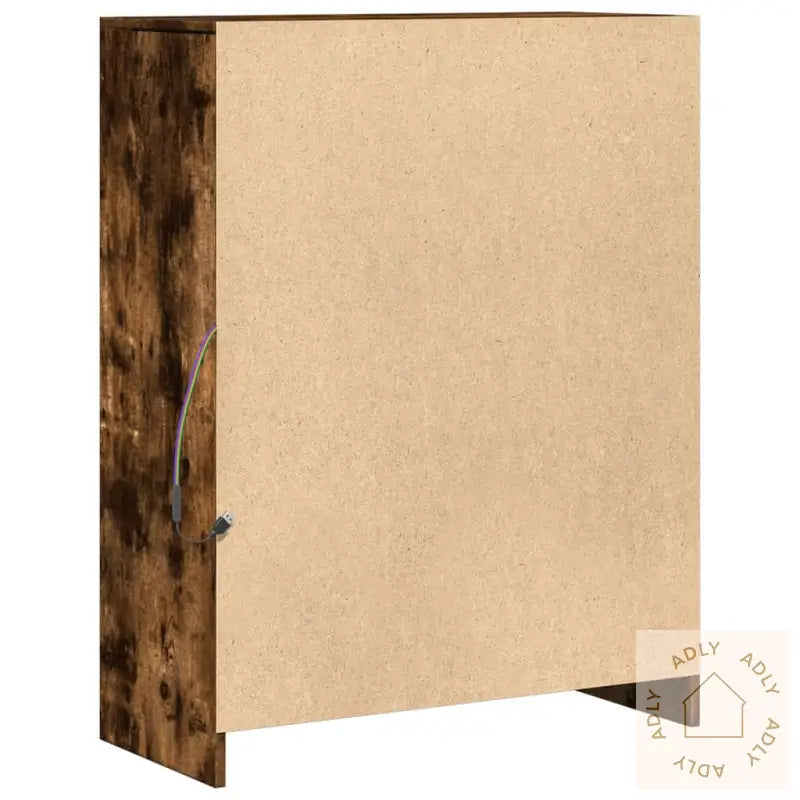 Skjenk Med Led Røkt Eik 77X34X100 Cm Konstruert Tre