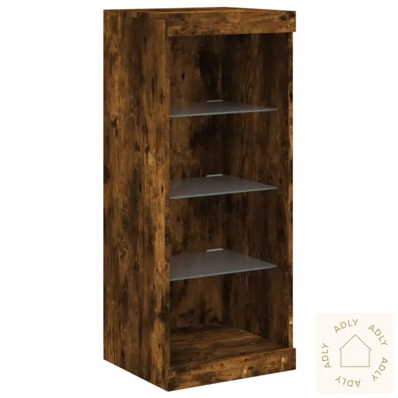 Skjenk Med Led-Lys Røkt Eik 162X37X100 Cm