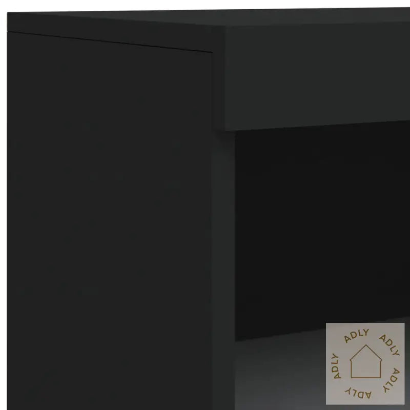 Skjenk Med Led-Lys Svart 60,5X37X100 Cm