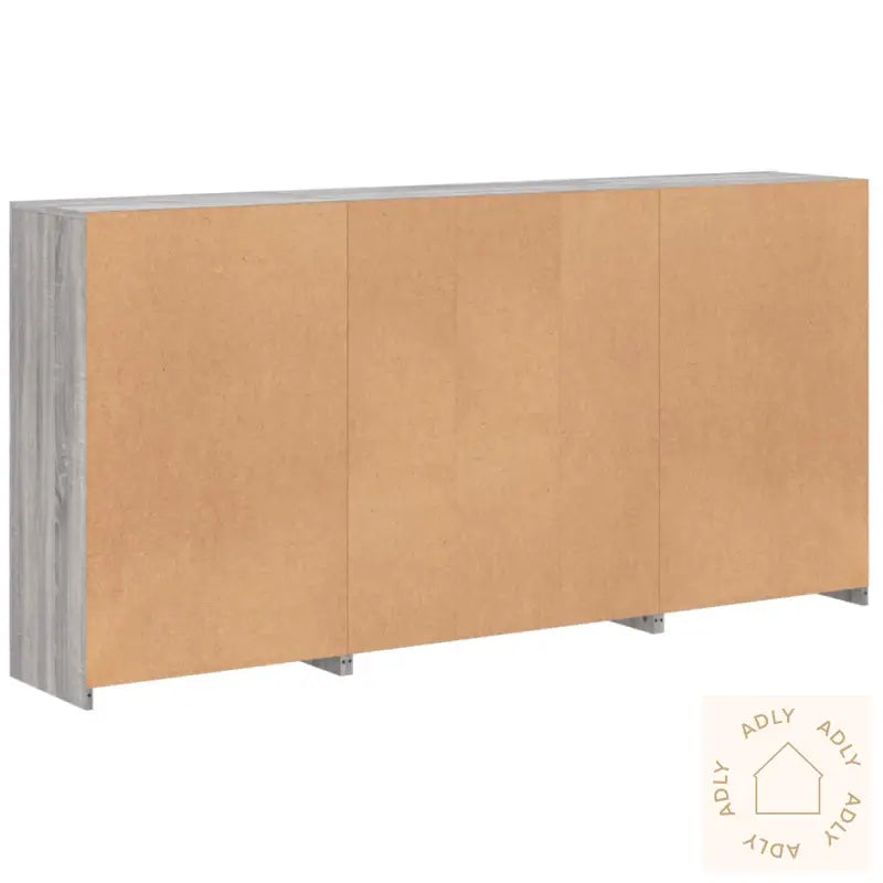 Skjenk Med Led-Lys Grå Sonoma 202X37X100 Cm