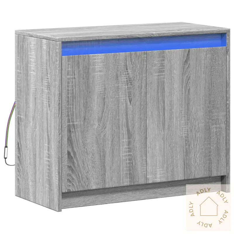 Skjenk Med Led Grå Sonoma 72X34X61 Cm Konstruert Tre