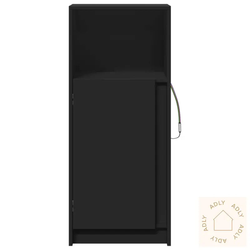 Skjenk Med Led Svart 42,5X34X100 Cm Konstruert Tre