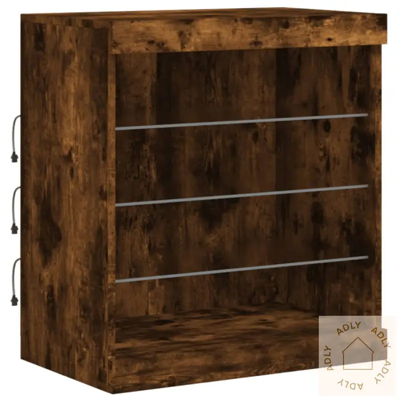 Skjenk Med Led-Lys Røkt Eik 181,5X37X67 Cm