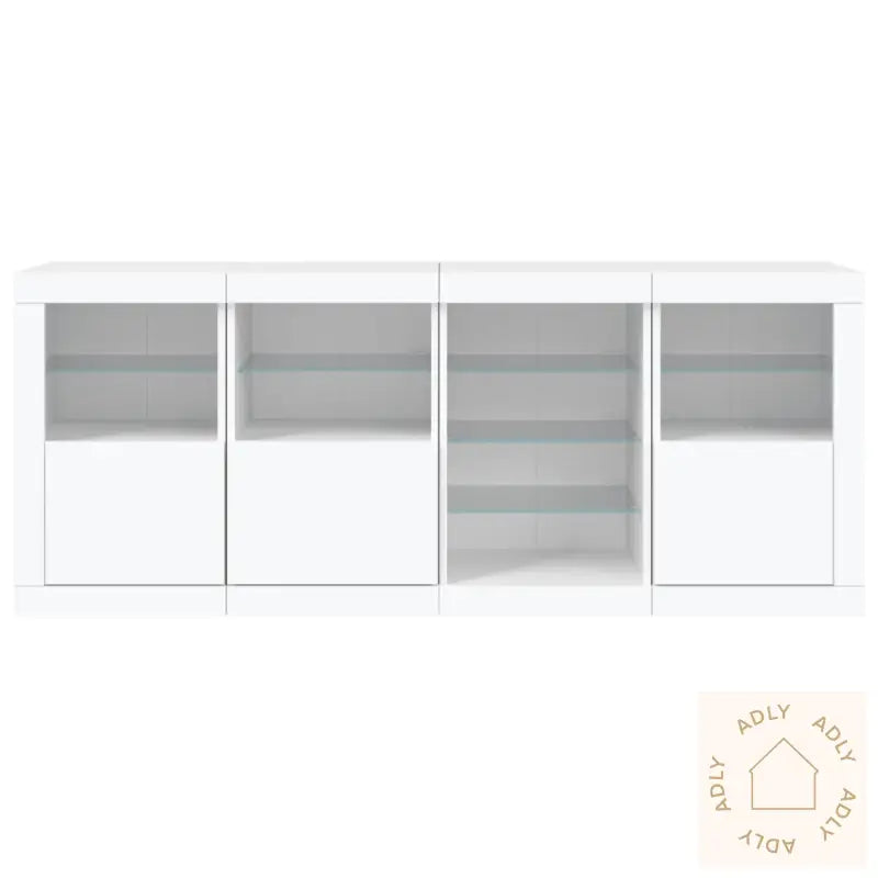 Skjenk Med Led-Lys Hvit 164X37X67 Cm