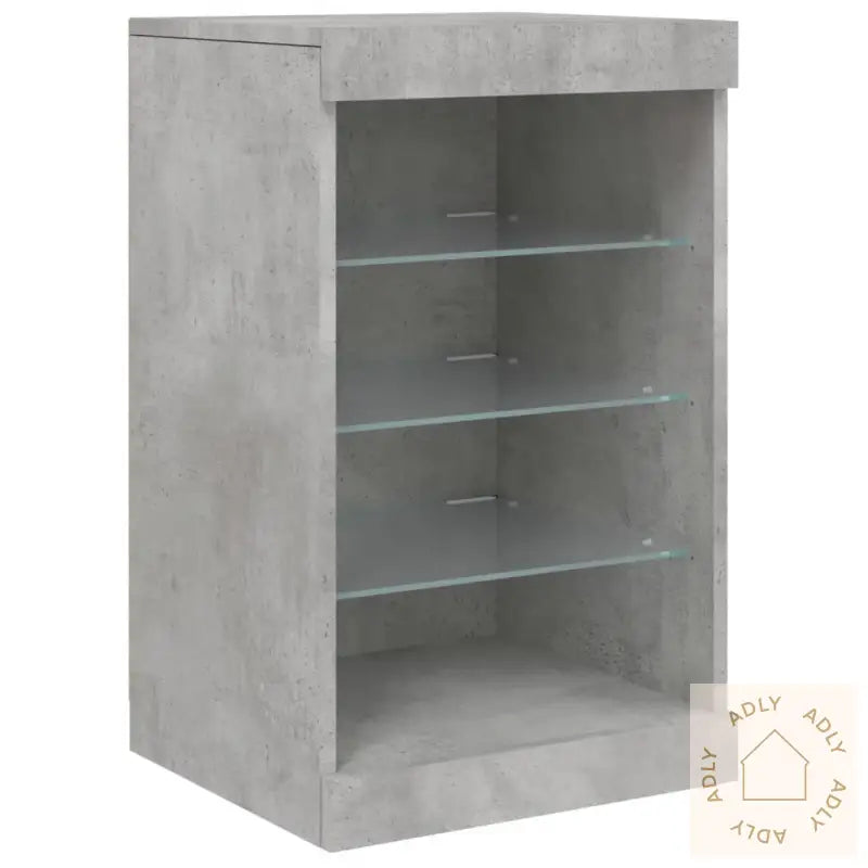 Skjenk Med Led-Lys Betonggrå 123X37X67 Cm