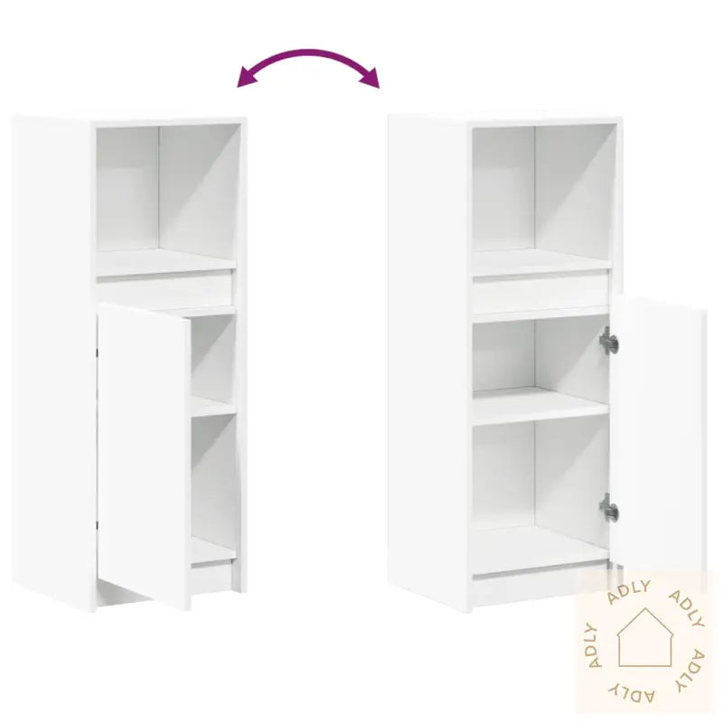 Skjenk Med Led Hvit 38X34X100 Cm Konstruert Tre