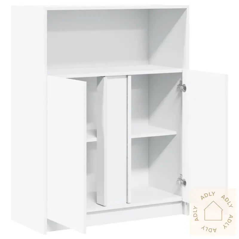 Skjenk Med Led Hvit 77X34X100 Cm Konstruert Tre