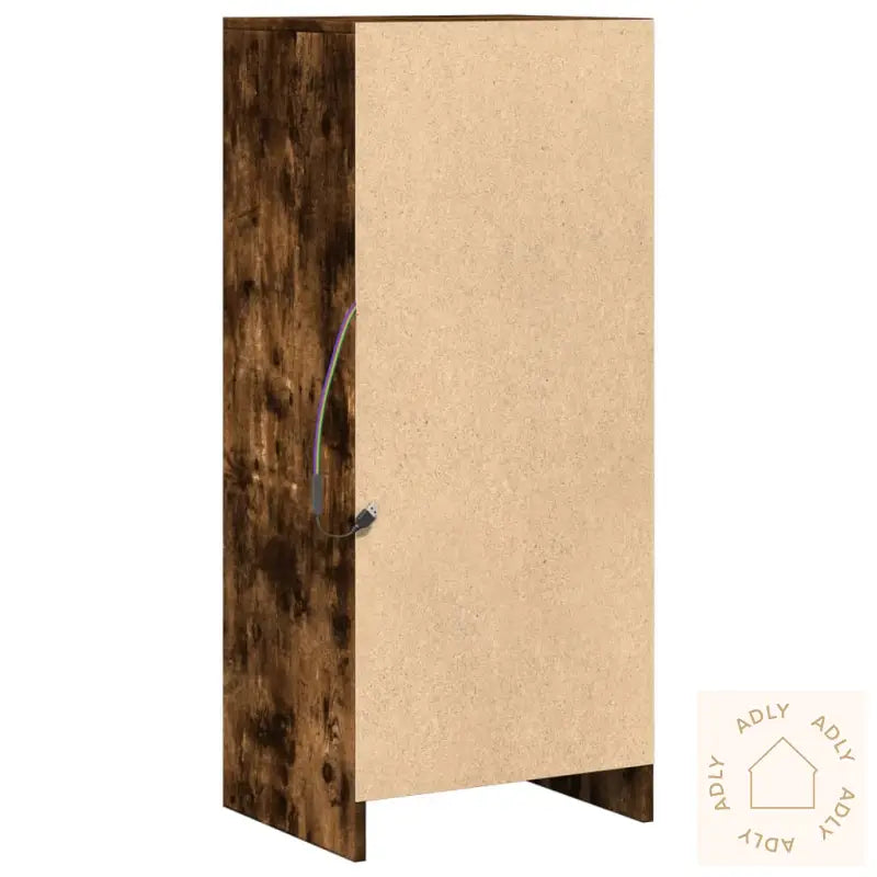 Skjenk Med Led Røkt Eik 42,5X34X100 Cm Konstruert Tre