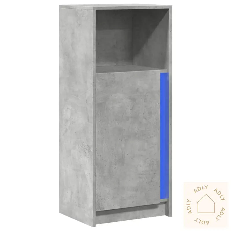Skjenk Med Led Betonggrå 42,5X34X100 Cm Konstruert Tre