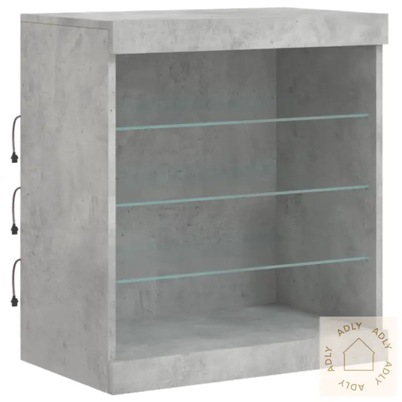 Skjenk Med Led-Lys Betonggrå 142,5X37X67 Cm