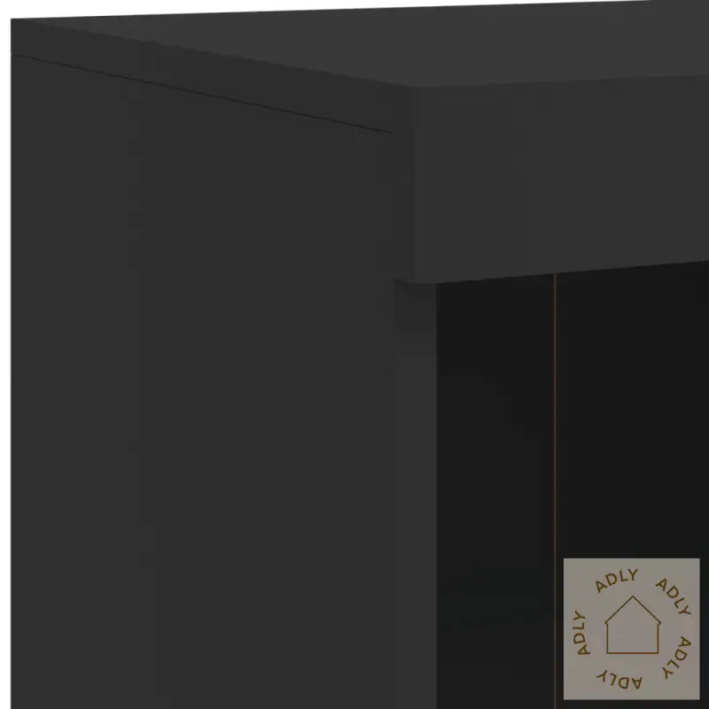 Skjenk Med Led-Lys Svart 202X37X100 Cm