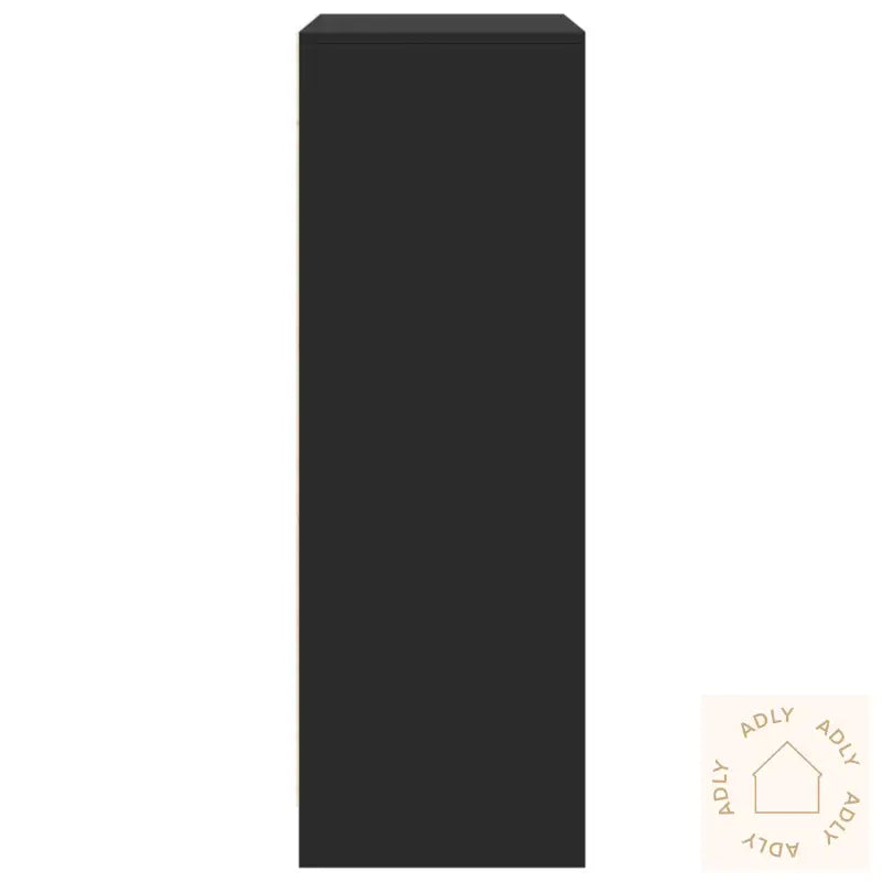 Skjenk Med Led Svart 77X34X100 Cm Konstruert Tre