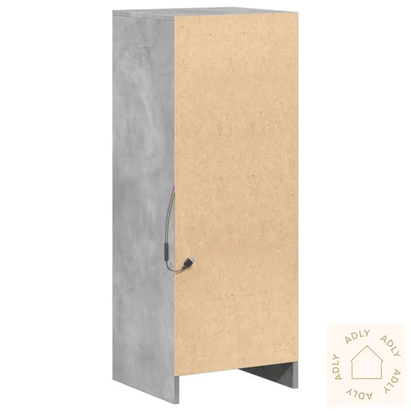 Skjenk Med Led Betonggrå 38X34X100 Cm Konstruert Tre