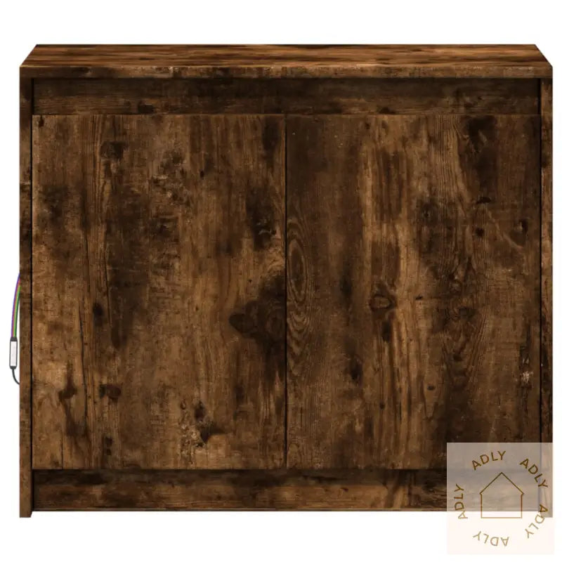 Skjenk Med Led Røkt Eik 72X34X61 Cm Konstruert Tre