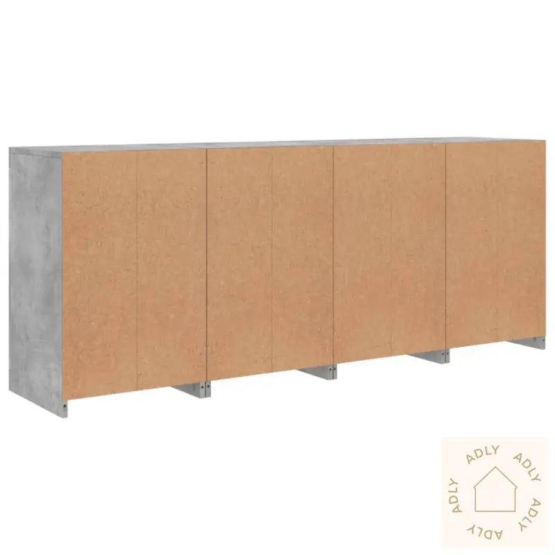 Skjenk Med Led-Lys Betonggrå 164X37X67 Cm