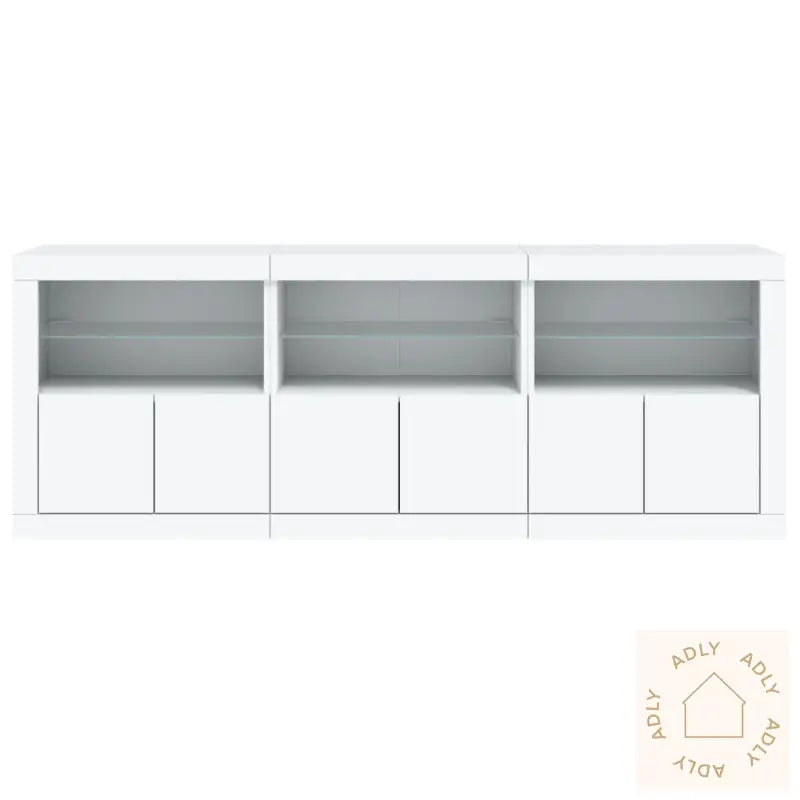 Skjenk Med Led-Lys Hvit 181,5X37X67 Cm