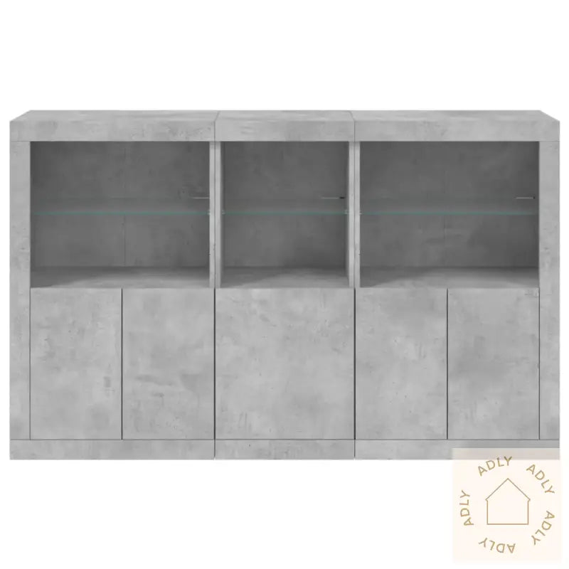 Skjenk Med Led-Lys Betonggrå 162X37X100 Cm