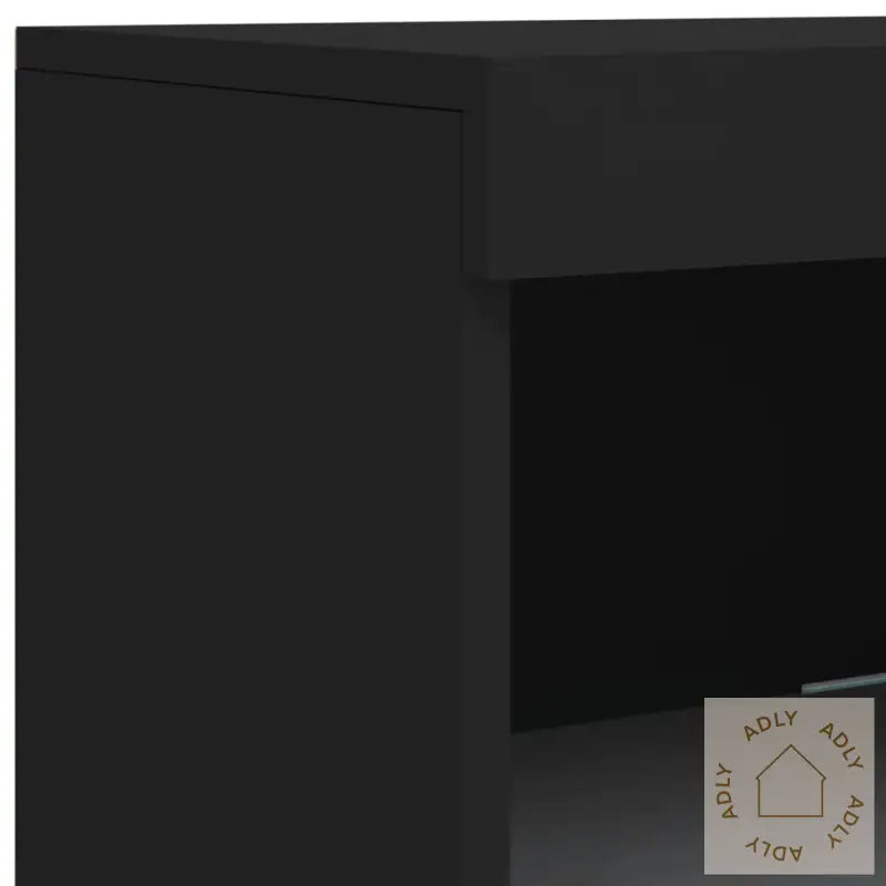 Skjenk Med Led-Lys Svart 202X37X100 Cm