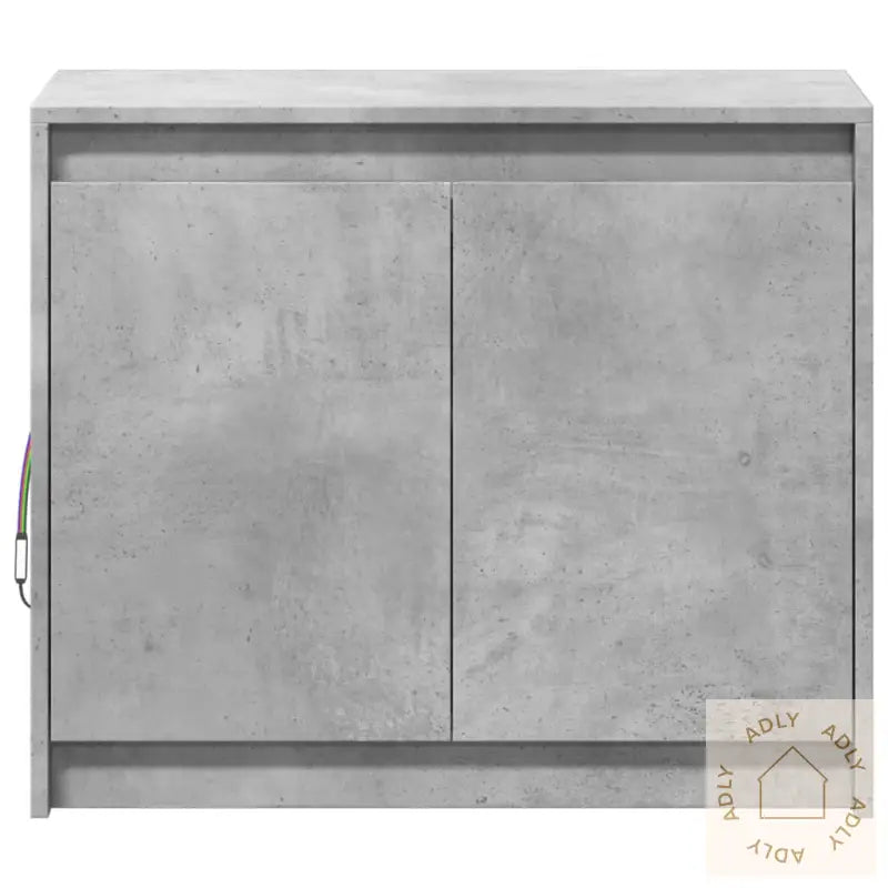 Skjenk Med Led Betonggrå 72X34X61 Cm Konstruert Tre