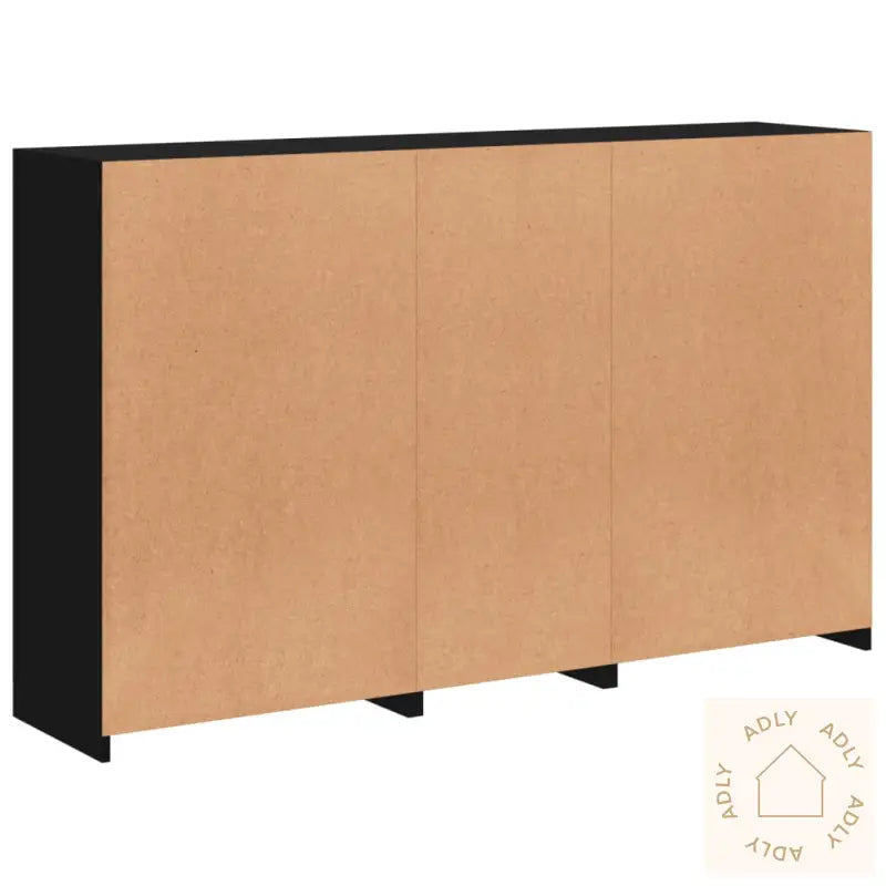 Skjenk Med Led-Lys Svart 162X37X100 Cm