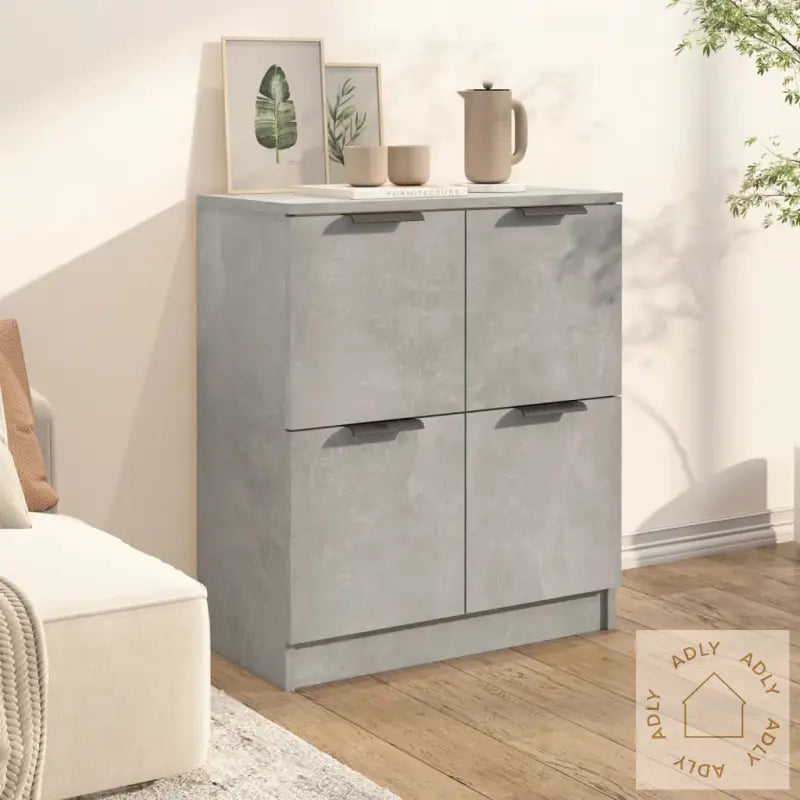 Skjenk Betonggrå 60X30X70 Cm Konstruert Tre
