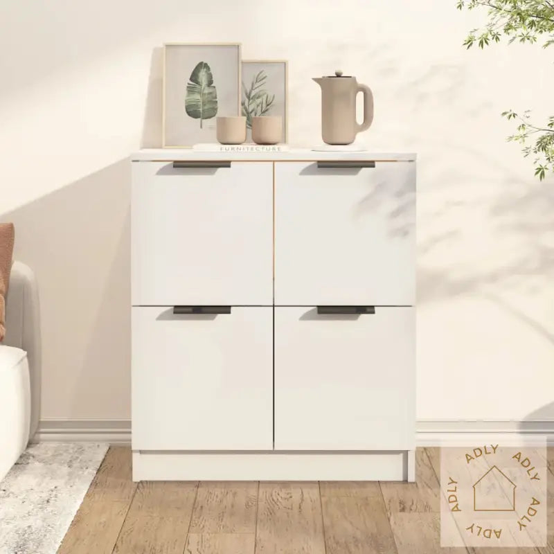 Skjenk Hvit 60X30X70 Cm Konstruert Tre